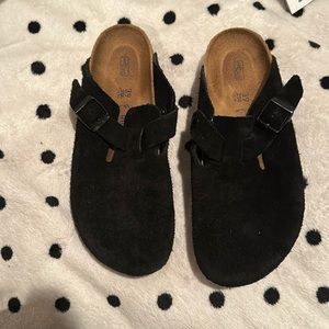 Suede Boston mules birks